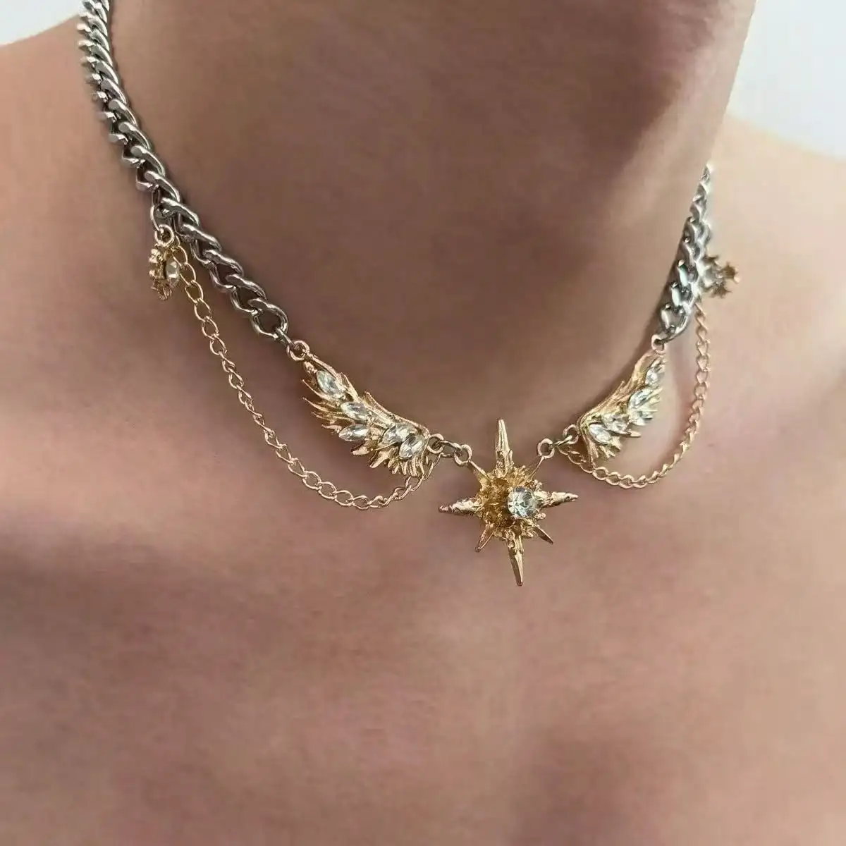 Готическое панк-колье с золоты – обзор и цена Men Accessories Neck Chain